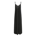thumbnail image 4 of Youmylove Robes Maxi d'Été pour Femmes Robe Longue Unie à Col Rond Manches Longues Patchwork Robe Débardeur Confortable pour Vacances à la Plage, 4 of 6