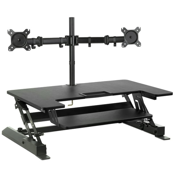 MountIt! Standing Desk Converter with Bonus Dual Monitor Mount