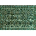 thumbnail image 1 of Ahgly Company Machine Washable Indoor Rectangle Persian Turquoise Blue Traditional Area Rugs, 5' x 8', 1 of 4