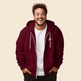 thumbnail image 4 of Dalix Taco Embroidered Zip Hoodie Fleece Long Sleeve Pocket Warm Soft Mens in Maroon 3XL XXX-Large, 4 of 5