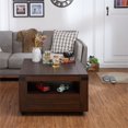 thumbnail image 3 of Bowery Hill Square Wood Storage Coffee Table in Vintage Walnut, 3 of 4