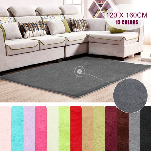 63x47 inch Coffee Modern Soft Fluffy Floor Rug Antiskid Shag Shaggy