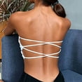 thumbnail image 6 of Jinhomg Women Bandeau Bra Padded Strapless Bralette Bra Seamless Bandeau Tube Top Bra White Free Size, 6 of 7