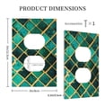 thumbnail image 3 of Fotbe Green Mosaic Glass Print Duplex Receptacle Wall Plate, 1-Gang 5.0" x3.0" Wall Outlet Covers, Dual Outlet Faceplates Covers, Color-matched Screws Included-Style S, 3 of 6