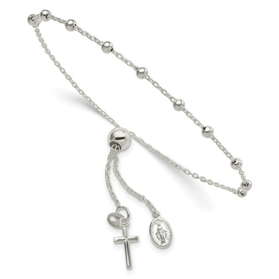 Sterling Silver Adjustable Rosary Bracelet