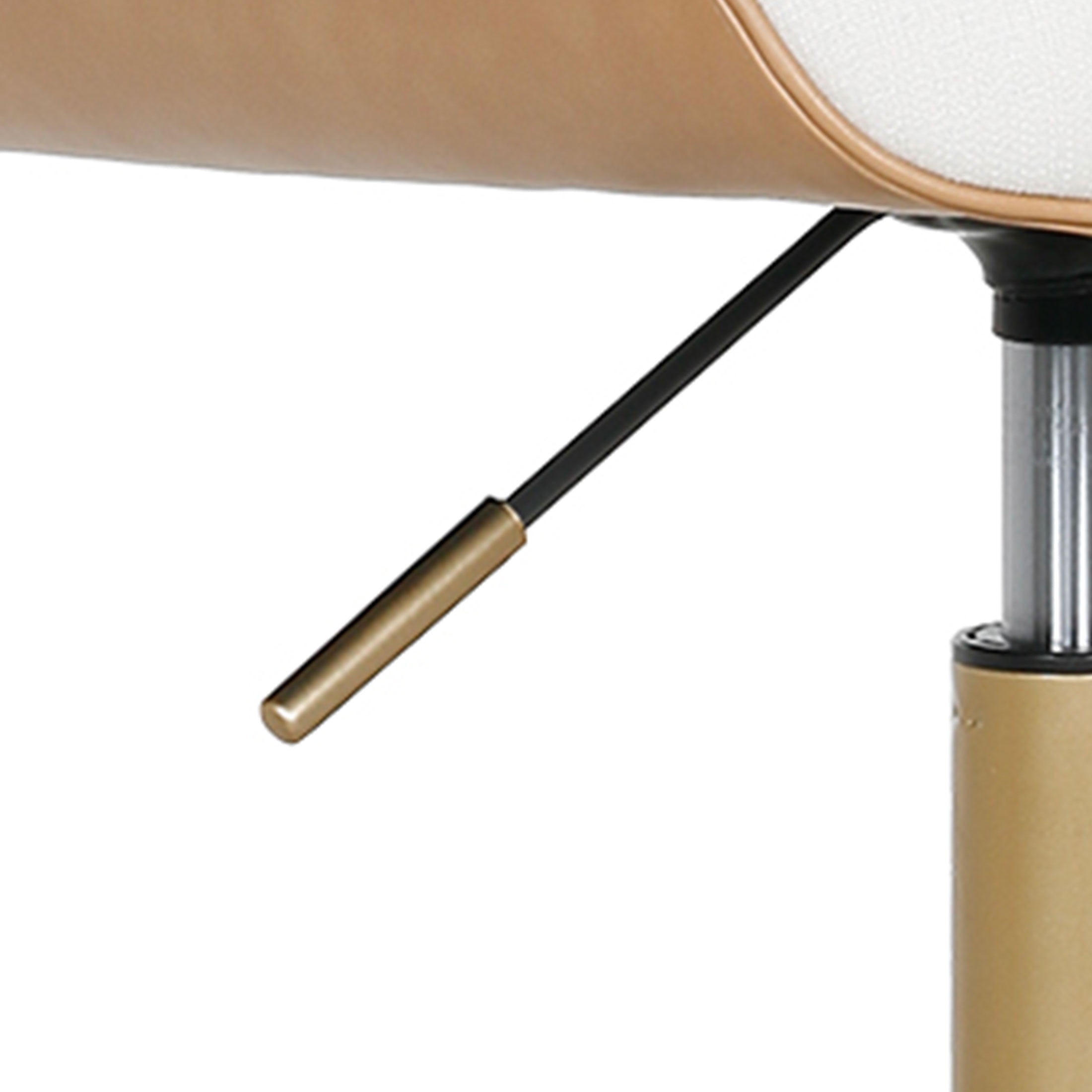 Mainstays Daphne Office Chair, White Fabric with Camel Faux Leather