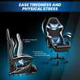 thumbnail image 5 of Ergonomic Video Game Chair with Footrest, 90°-135° Reclining Function, Adjustable Height & Lumbar Support, Swivel Seat for Long Gaming, Black White, 5 of 6