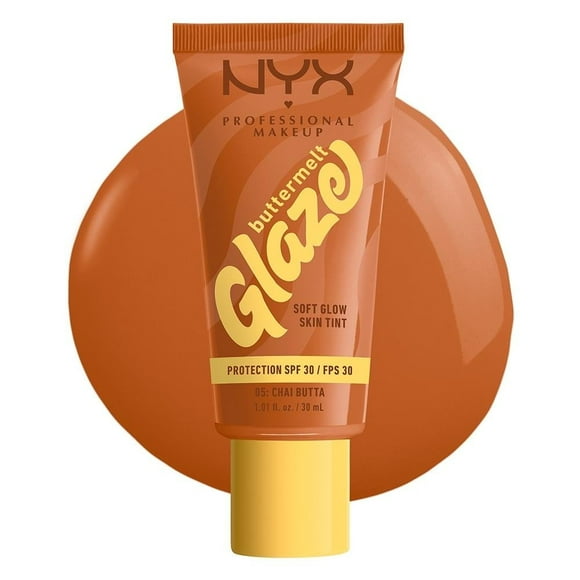 Base de maquillaje con SPF 30 Nyx Professional Makeup Buttermelt Glaze Tint Chai Butta (Café Claro) 30 ml