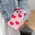 thumbnail image 4 of Dteck for iPhone 15 Pro Max Fur Case for Girls, Luxury Cute Warm Handmade Furry Fuzzy Fluffy Soft LOVE Fur Plush Protective Case Cover for Women,Pink-Rose Love, 4 of 4
