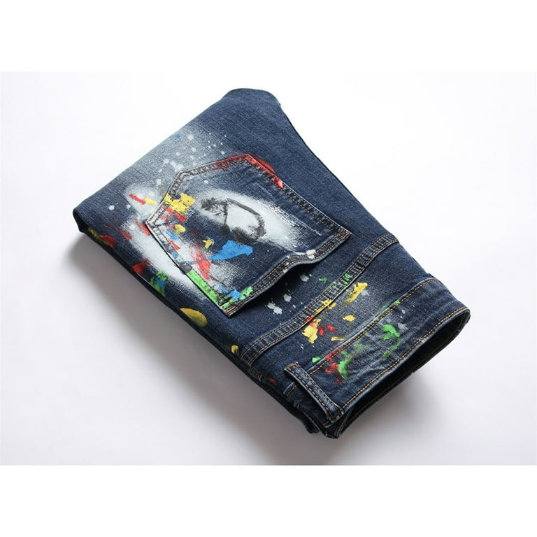 SZXZYGS Men Jeans New and Style Stretch Hole Beggar Street