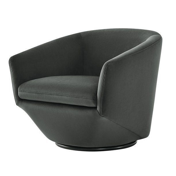 CHITA Swivel Accent Chair Barrel Chair, Velvet in Dark Gray