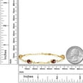thumbnail image 2 of Gem Stone King 18K Yellow Gold Plated Silver Red Garnet and White Zirconia Tennis Bracelet for Women | 4.24 Cttw | Gemstone January Birthstone | Oval Checkerboard 7X5MM | 6 inch + 1 inch Extender, 2 of 3