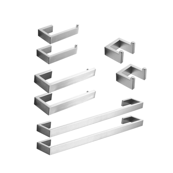 DUOSONG 8-Pieces Brushed Nickel Bathroom Accessories Set, Stainless Steel Bathroom Hardware Set, Bath Towel Bar Set, Towel Racks For Bathroom Wall Mounted. Brushed Nickel Stainless Steel Bath &