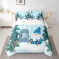 thumbnail image 2 of Manfei Cartoon Gnome 7pcs Bedding Comforter Set,Happy Christmas Queen Bedding Sets,Blue Green White Queen Sheet Sets For Girl Boys,Breathable Home Decor Reversible, 2 of 8