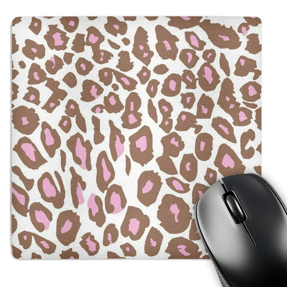 3dRose, White and Pink Leopard Print, MousePad