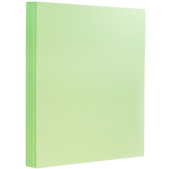 JAM Paper Cardstock, 8 1/2 x 11, 130lb Mint Green, 25 per Pack