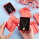 thumbnail image 3 of 12 cajas de regalo de papel rojo para anillos, pendientes, joyas, collares, caja cuadrada de cartón con lazos y esponja., 3 of 7