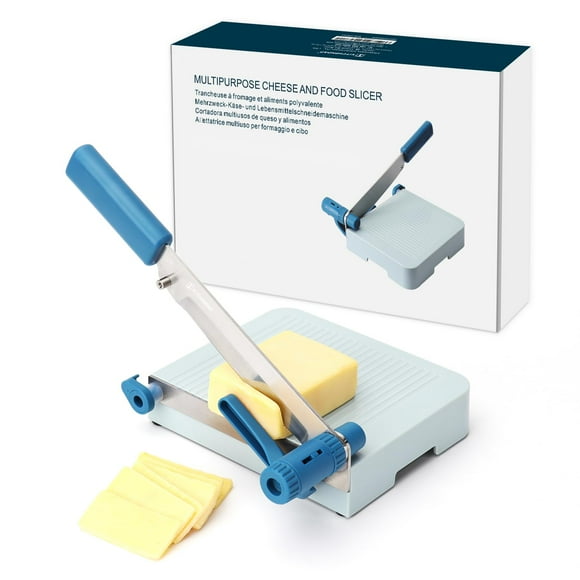 KITCHENDAO Trancheuse à Fromage Polyvalente avec Planche pour Mains Arthritiques et Faibles, Épaisseur Réglable pour Fromage en Bloc, Tranchage Sans Effort