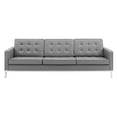 thumbnail image 4 of Modway Loft Tufted Upholstered Faux Leather Sofa in Silver and Gray, 4 of 5