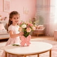 thumbnail image 6 of Pink Bow Vase Coquette Ceramic Vase Pen Holder 4.5 x 1.9 x 4.7 in Makeup Brush Holder Contemporary Design Decorative Women Gift for Christmas Home Office Shelf Table Room, 6 of 11