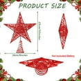 thumbnail image 2 of 10Inch Christmas Tree Topper Star, GoXteam Red Christmas Ornaments Treetop, LED Light Up Tree Toppers Christmas Tree Decoration, Glittered Metal Christmas Star for Christma Tree Ornament Decor, 2 of 7