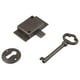 thumbnail image 3 of Pequeña cerradura de puerta de gabinete de montaje empotrado de latón antiguo con llave - 1"" de ancho x 1 3/4"" de alto - Cerradura y llave vintage para puertas y cajones de muebles | Ua-030-Laborato, 3 of 7