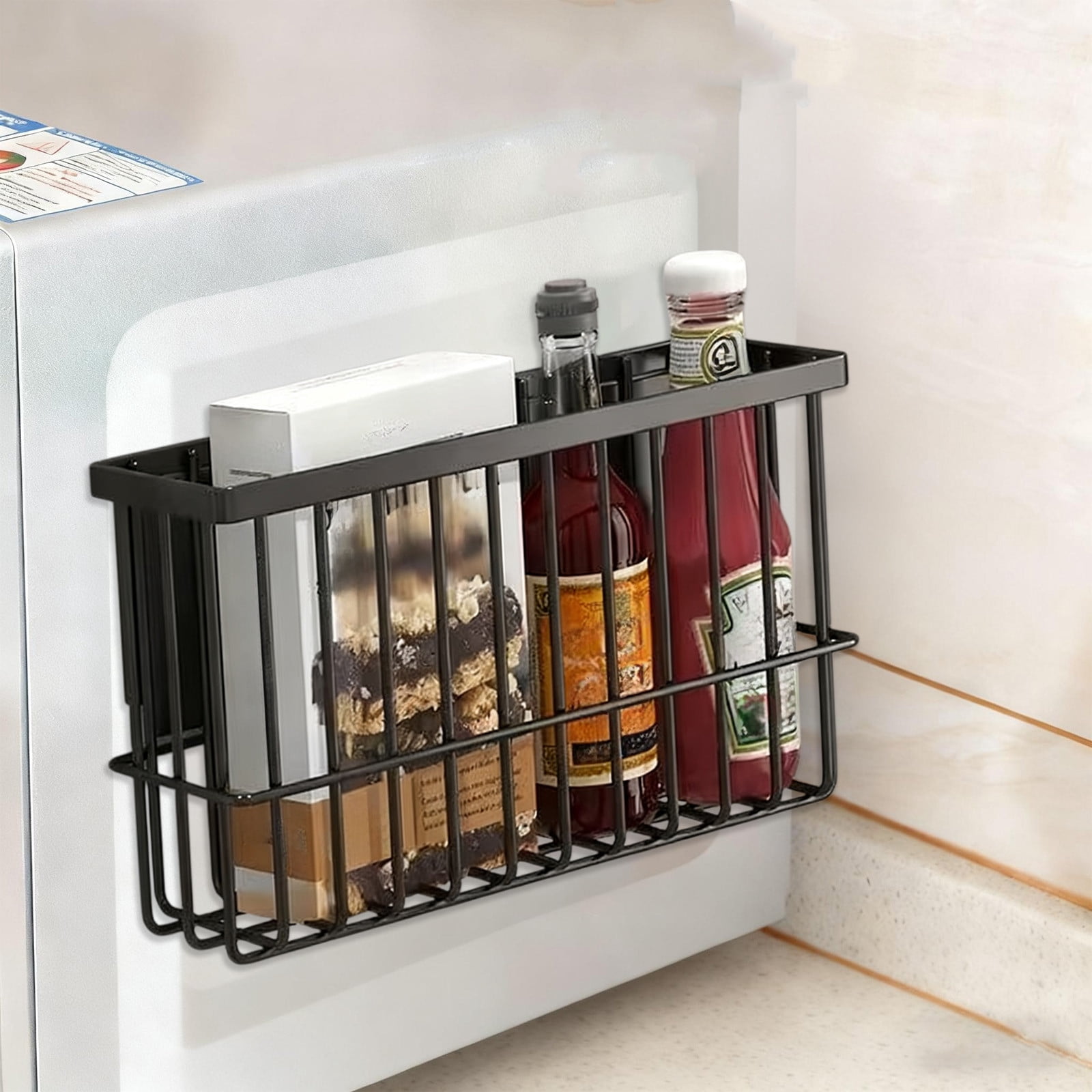 Tgbvmt Magnetic Basket Refrigerator Lint Collector Dryer Ball Storage Rack, Laundry Room Organizer for Home Storage, Suitable for Kitchens, Classrooms, Offices, Strong Magnet for Easy Installation