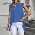 thumbnail image 4 of Casual Tops Cuello Redondo Top sin Mangas Largas para las Mujeres, Elegante Y de Moda Blusa de Color Sólido para el Uso Diario de Verano, 4 of 9