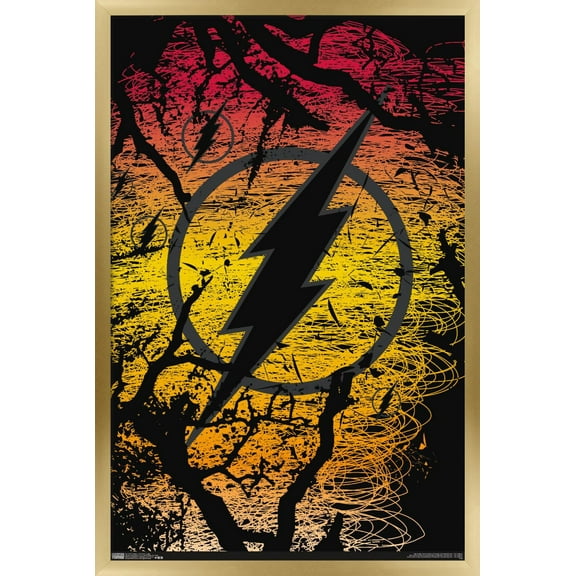 DC Comics - The Flash - Logo Wall Poster, 22.375" x 34", Framed
