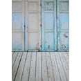 thumbnail image 2 of Fondos fotográficos ABPHQTO 150x220cm puerta rota azul fondo de fotografía de suelo de madera gris, 2 of 2