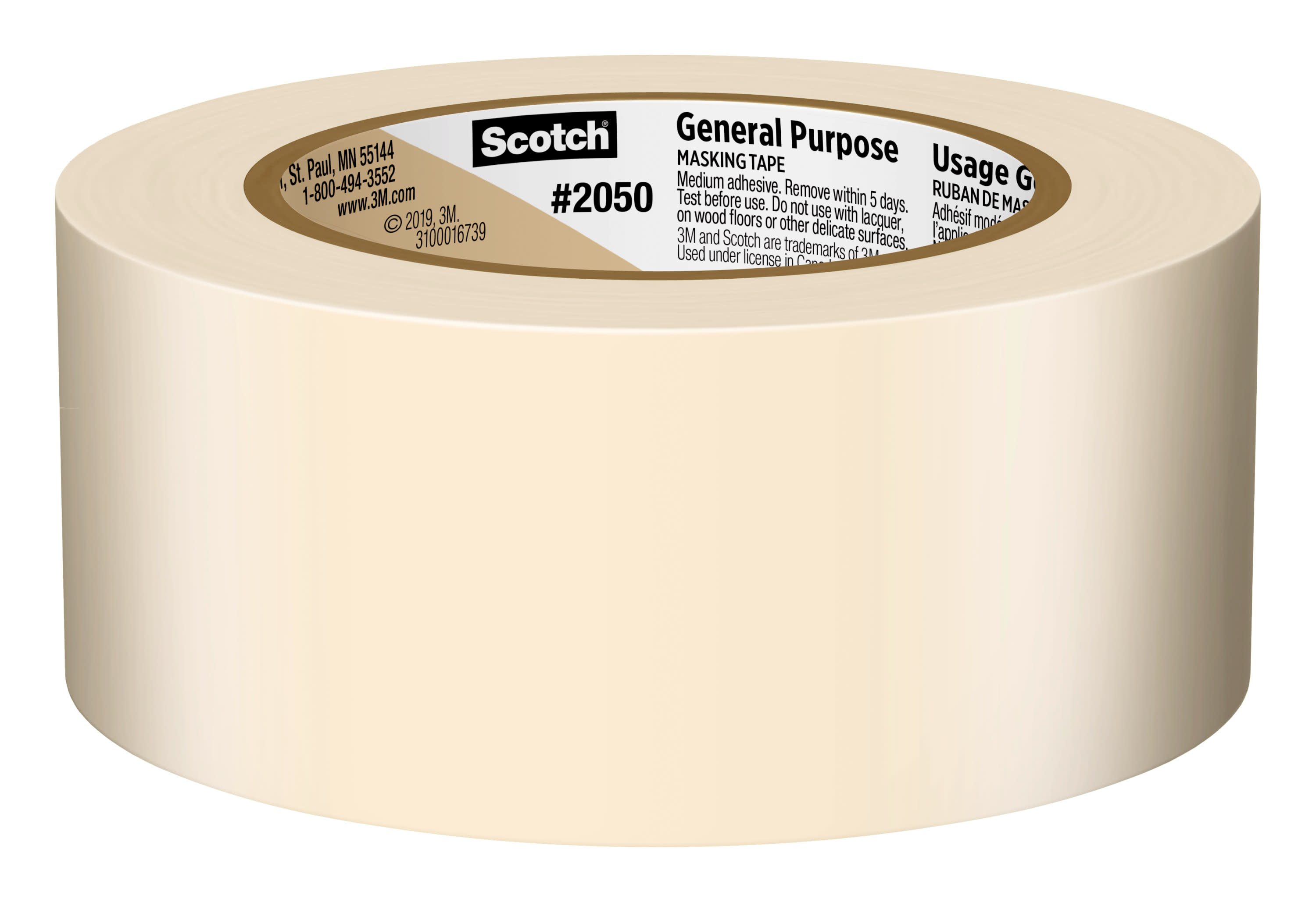 Scotch General Purpose Masking Tape, Tan, 1.88 inches x 60 yards