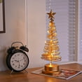 thumbnail image 4 of Metal Christmas Tree with Lighting, Christmas Table Decoration, Battery Operated Christmas Tree Night Light, Spiral Christmas Tree Lamp with Metal Stand,13inch, 4 of 7