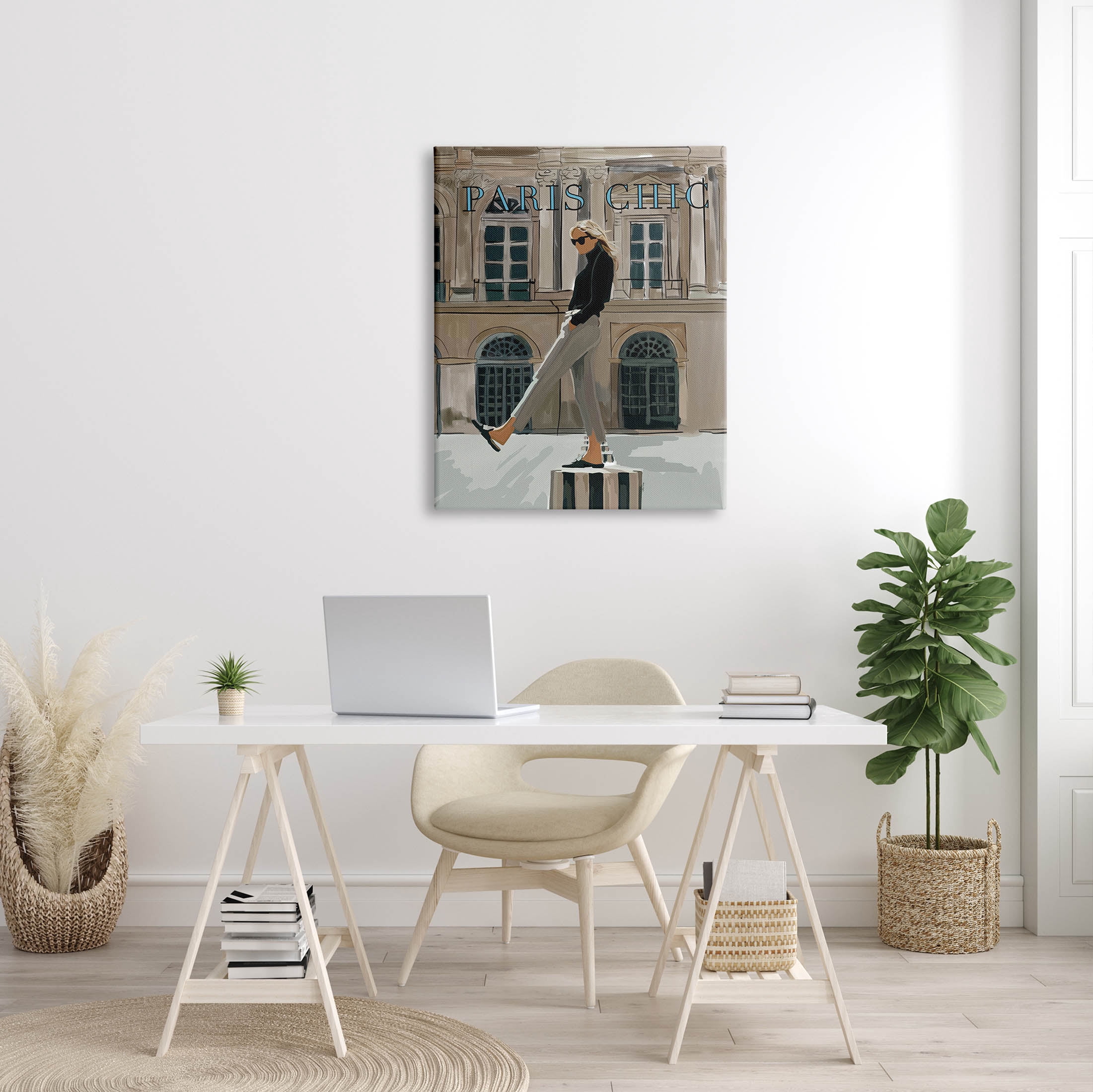 Stupell Industries Paris Chic Trendy Woman Architecture Graphic Art Gallery Wrapped Canvas Print Wall Art, Design by Amelia Noyes