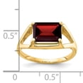 thumbnail image 2 of Primal Gold 14 Karat Yellow Gold 9x7mm Emerald Cut Garnet Ring, 2 of 4