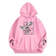thumbnail image 3 of NinXxx Women's Rose Floral Japanese Street Style Hooded Sweatshirt Pink XXL, 3 of 3
