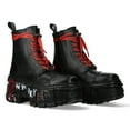 thumbnail image 2 of New Rock Boots WALL126CCT-C1 Unisex Metallic Black Leather Platform Gothic Boots 45, 2 of 6