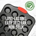 thumbnail image 3 of 24 Cup Muffin Pan - Deluxe Nonstick Gray Coating Inside & Outside With Red Silicone Handles, Compatible with Model: NCSBS10S (Black), 3 of 6