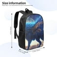 thumbnail image 2 of Disketp Moonlit Blue Wolf School Backpack, Lightweight Basic Middle School Bookbags 17 Inch Casual Daypack for Student College, Travel or Outdoor, 2 of 6