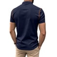 thumbnail image 4 of Yungyresw Mens Polo Shirt Short Sleeve Henley Collar Shirt Contrast Color Trim Pocket Polos for Summer Tops, 4 of 4
