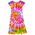 thumbnail image 5 of Wuxain Child Girls Summer Dresses Tie Dye Double Layer Flutter Sleeve Flowy A Line Dress For 4Th July Dresses Summer Skirt, Red, 10-11 Years, 5 of 5