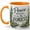 Orange, variant on Peace Begins in the Forest Coffee Mug, Watercolor Woodland Stream Nature Quote Design, 11 oz Ceramic Cup