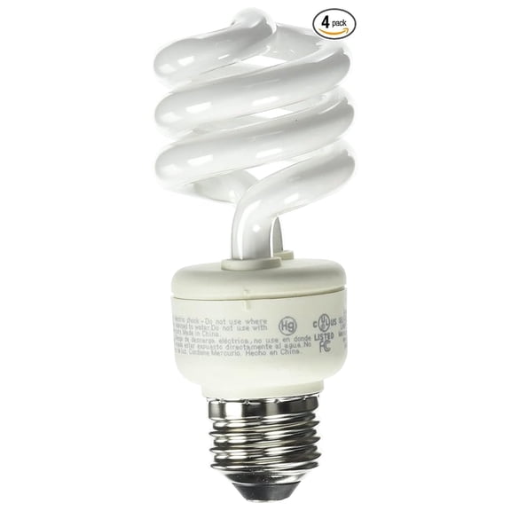 60W Equivalent Soft White Spiral CFL (4-Pack)