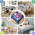 thumbnail image 4 of Colorful Tie Dye Flame Flower Pattern Square Tablecloth,Waterproof Square Table Cover,Wipeable Spillproof Washable Table Cover for Home Kitchen Party Decor 42"X42"(107x107cm), 4 of 6