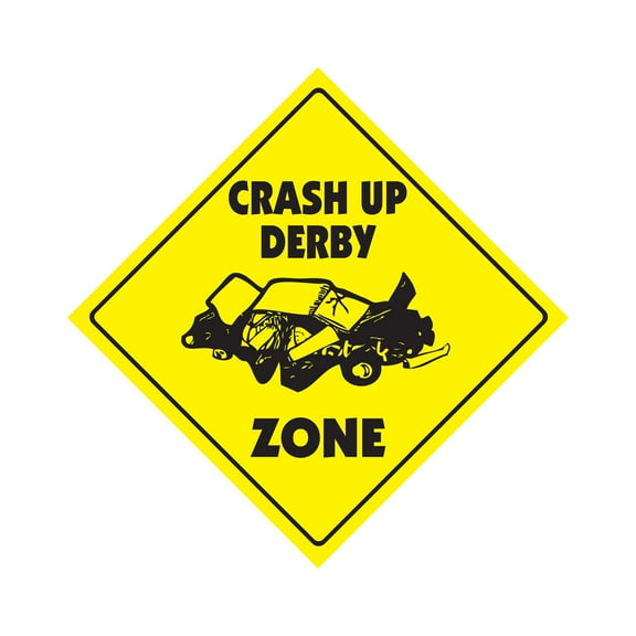 Crash Up Derby Crossing Decal Zone Xing | Indoor/Outdoor | 4" Tall demolition track oval 8