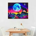 thumbnail image 3 of Nawypu Canvas Wall Art For Living Room Family Wall Decor For Bedroom Modern Office Decorations Animal Wolf Wall Pictures Artwork Blue Starry Sky Scenery Painting Room Canvas Art Prints Home Decor, 3 of 5