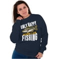 thumbnail image 3 of Fishermen Only Happy When I'm Fishing Sweatshirt for Men or Women Brisco Brands S, 3 of 6