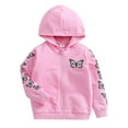 thumbnail image 2 of ATAIKU 1-6T Toddler Kids Cotton Zip-Up Hoodie Sweatshirts Girls' Butterfly Jacket, 2 of 10