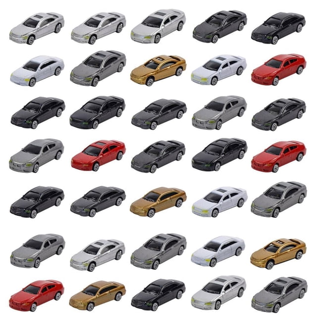 TISHITA 50x 1/75 HO Scale Model Cars, Plastic Model Cars for Model Making in 1:75 Scale,
