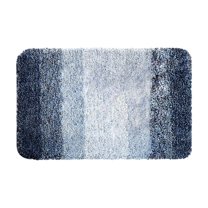 Btomtd 19.68' x 31.49' Flocked Entryway Mat Bath Absorbent Floor Mat Plush Doormat for Tub Shower Area Non Slide Carpet Kitchen Foot Rug, Navy