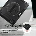 thumbnail image 5 of Shockproof Case for Apple iPad Pro 11 Inch 2022/2021/2020/2019/ iPad Air 5th 4th Gen, with Pencil Holder Military Grade Protection Rotating Stand Hand Strap Shoulder Strap Bumper Rugged Case, Black, 5 of 8